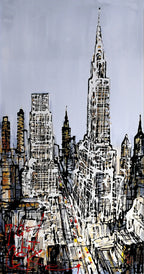 Skyline, NYC - SOLD by artist Nigel Cooke - Wyecliffe Galleries