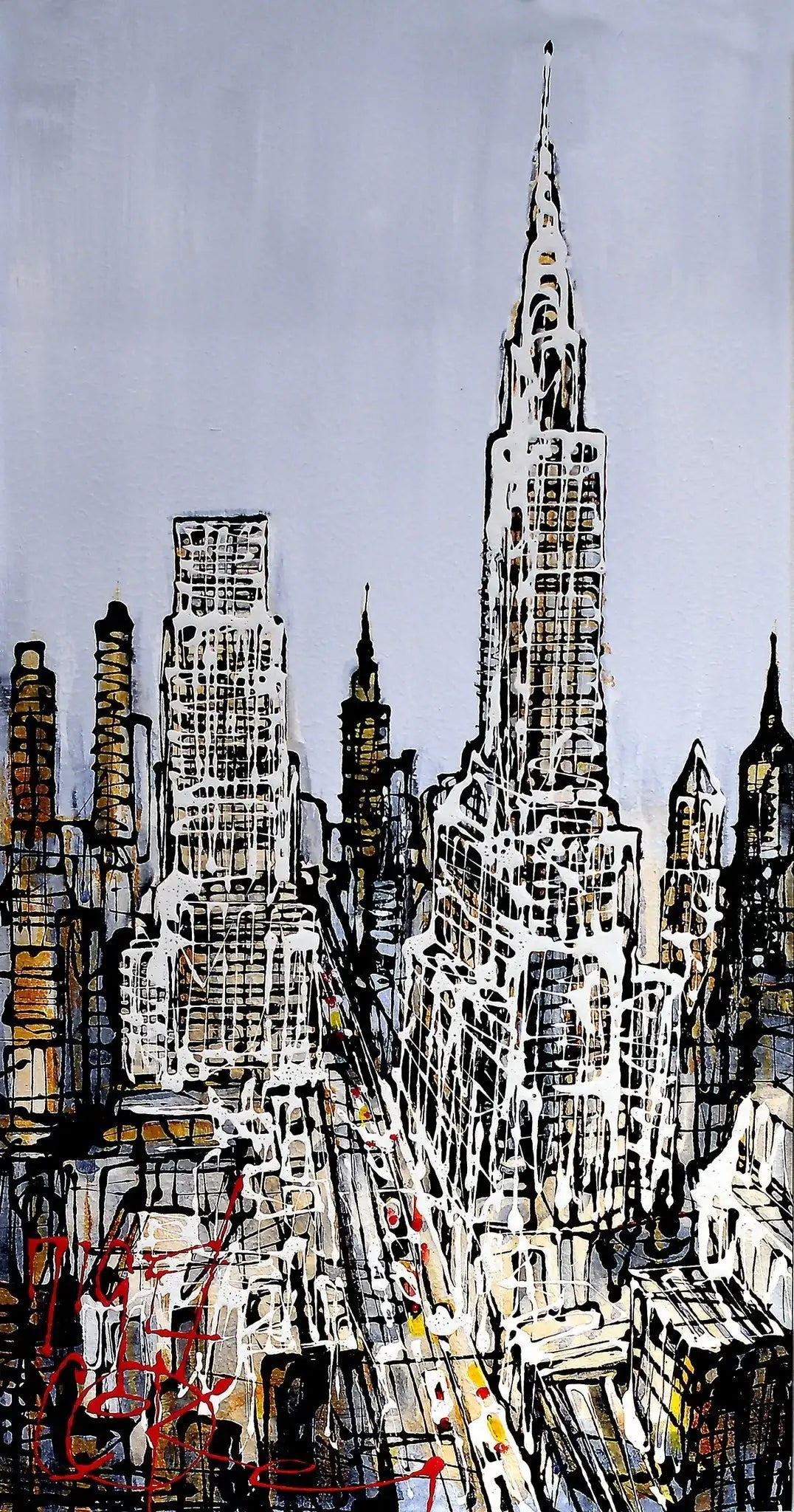 Skyline, NYC - SOLD by artist Nigel Cooke - Wyecliffe Galleries