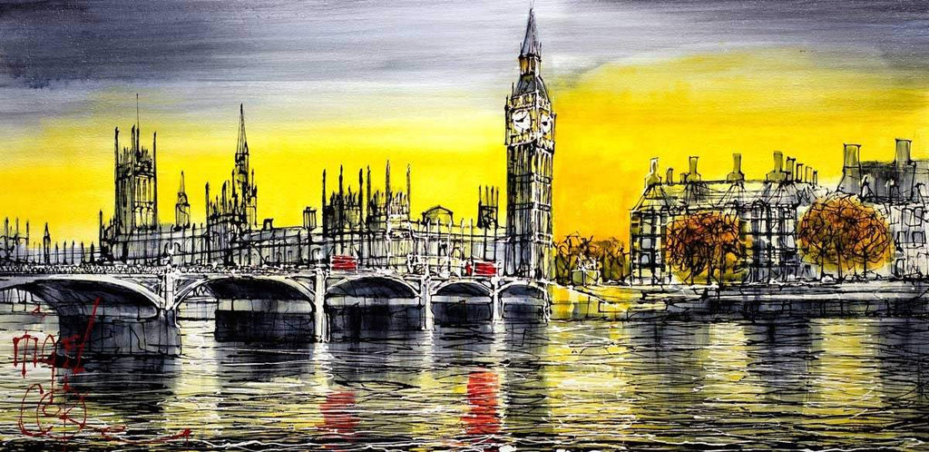 St Stephen's Sunset - SOLD by artist Nigel Cooke - Wyecliffe Galleries