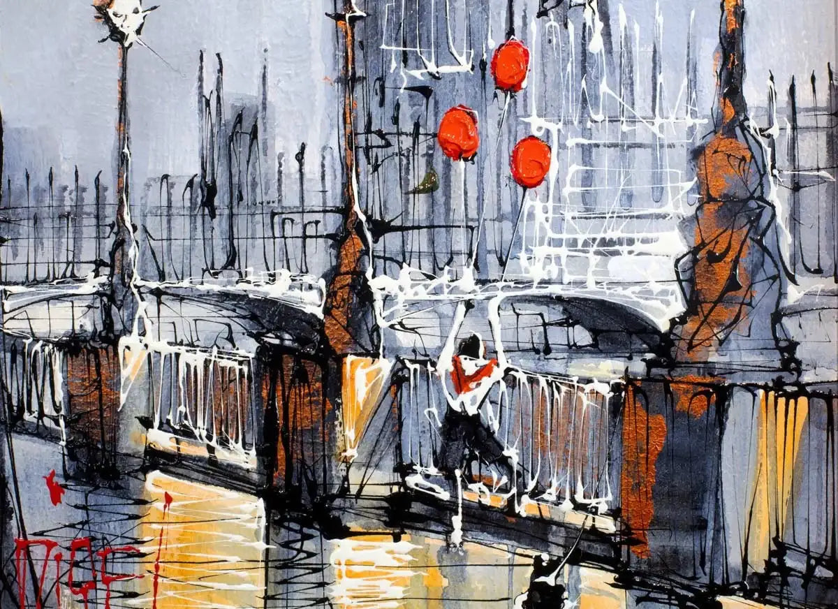 Thameside Pleasures - SOLD by artist Nigel Cooke - Wyecliffe Galleries