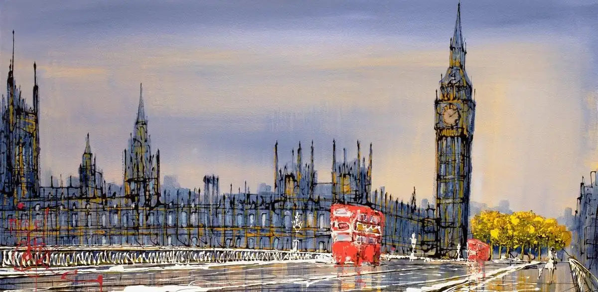 The Commute - SOLD by artist Nigel Cooke - Wyecliffe Galleries