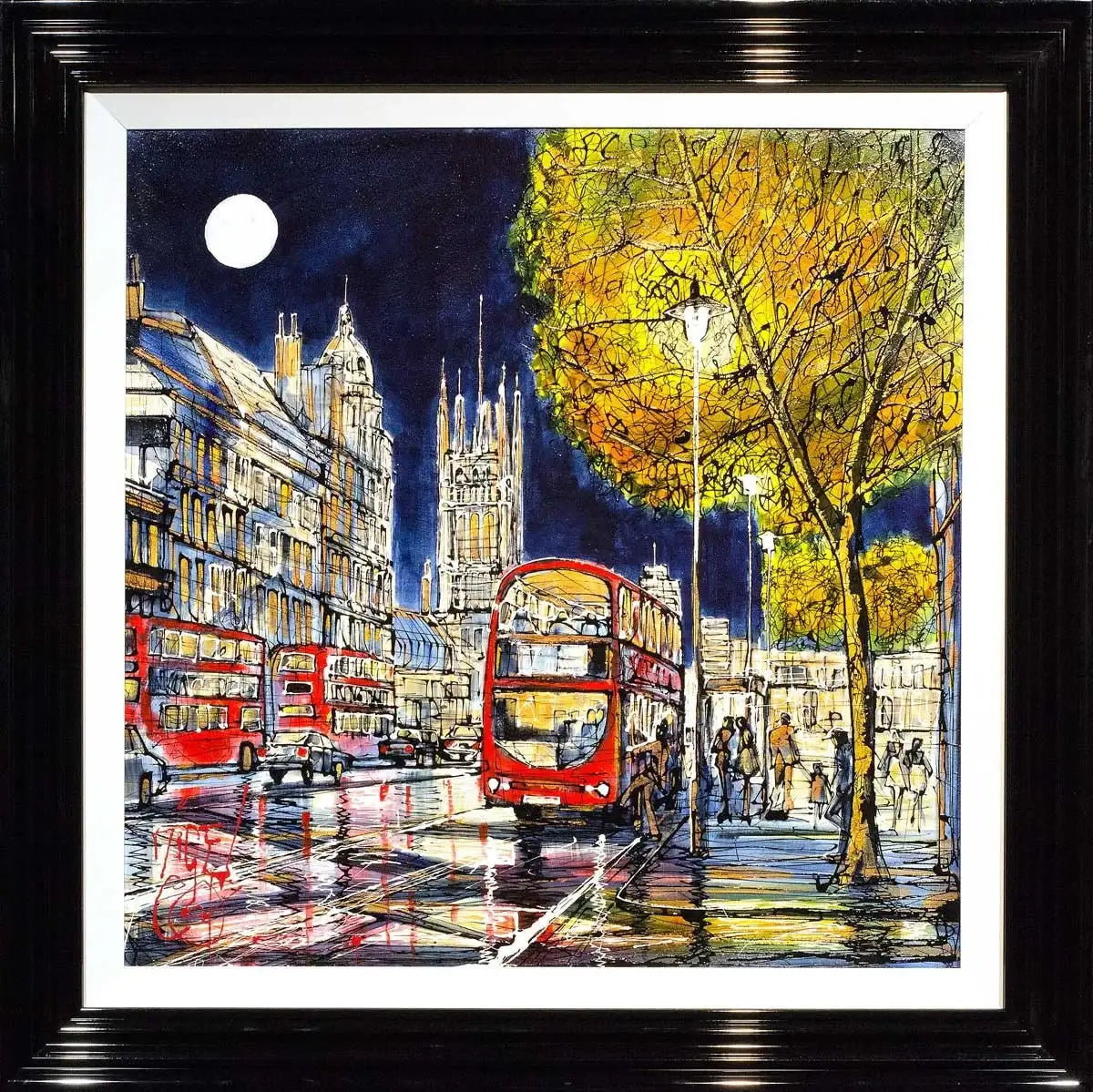 The Night Bus Home - SOLD by artist Nigel Cooke - Wyecliffe Galleries