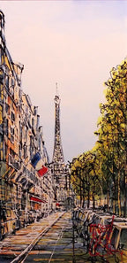 Tree Lined Avenue, Paris - SOLD by artist Nigel Cooke - Wyecliffe Galleries
