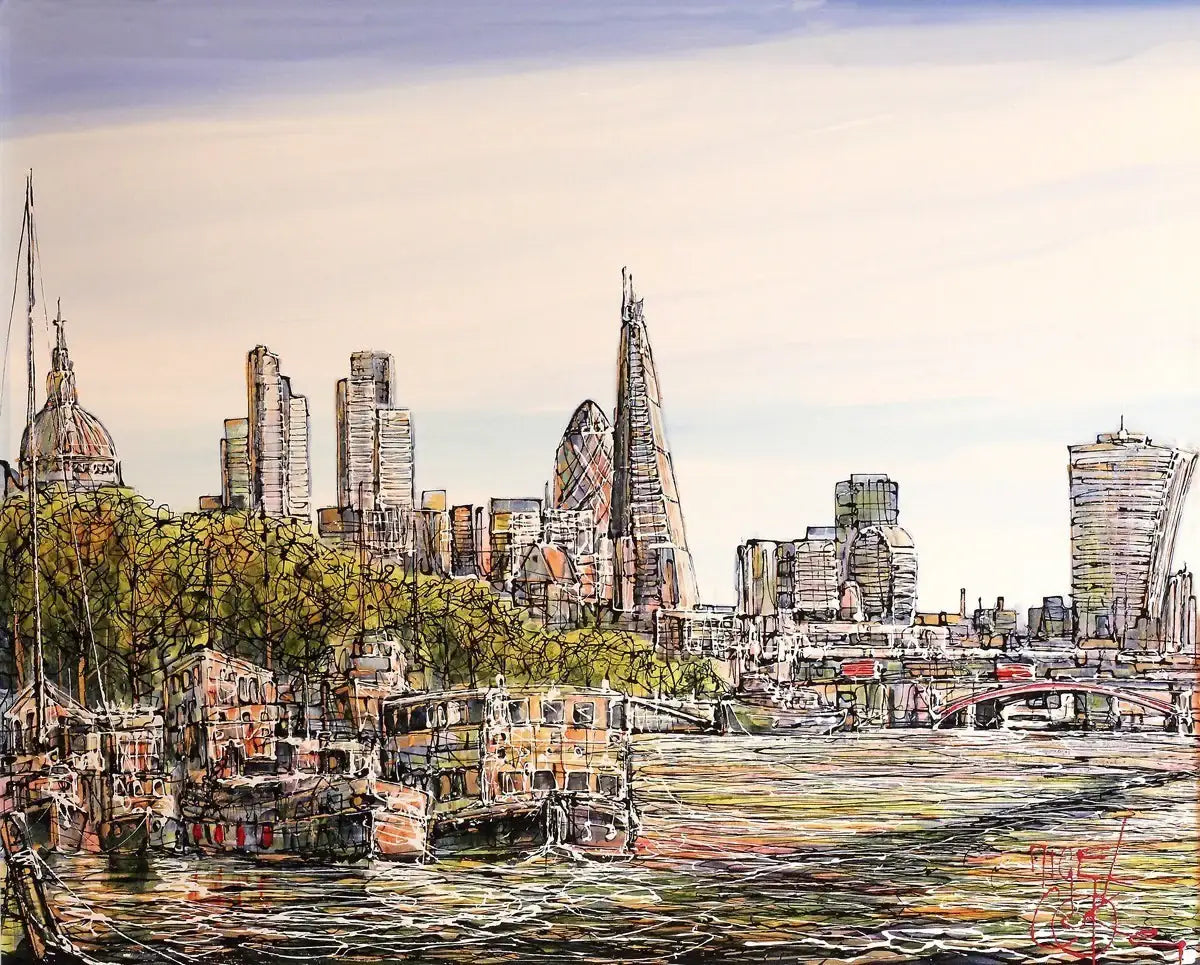 View of the Shard - SOLD by artist Nigel Cooke - Wyecliffe Galleries