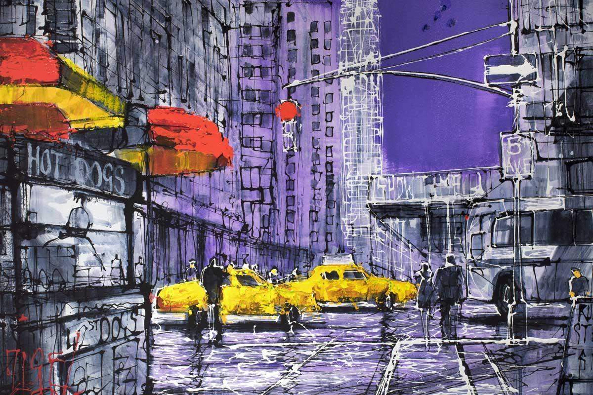 Violet City - Original - SOLD by artist Nigel Cooke - Wyecliffe Galleries