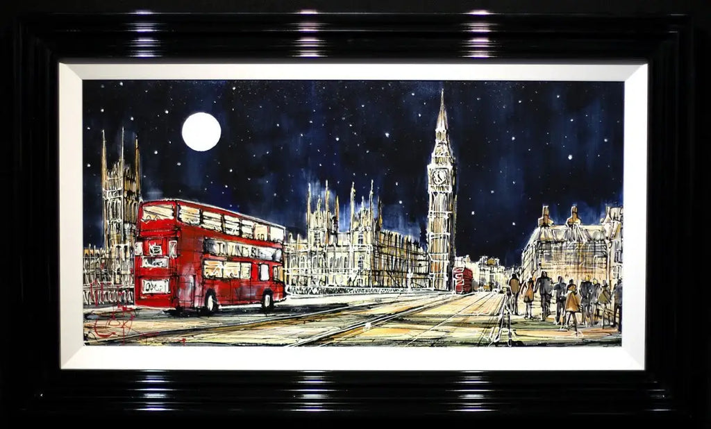 Westminster Bridge at Night - SOLD by artist Nigel Cooke - Wyecliffe Galleries
