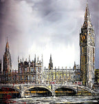 Westminster Skies - SOLD by artist Nigel Cooke - Wyecliffe Galleries