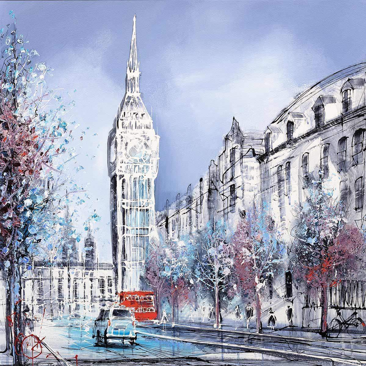 Westminster Winter - Original - SOLD by artist Nigel Cooke - Wyecliffe Galleries