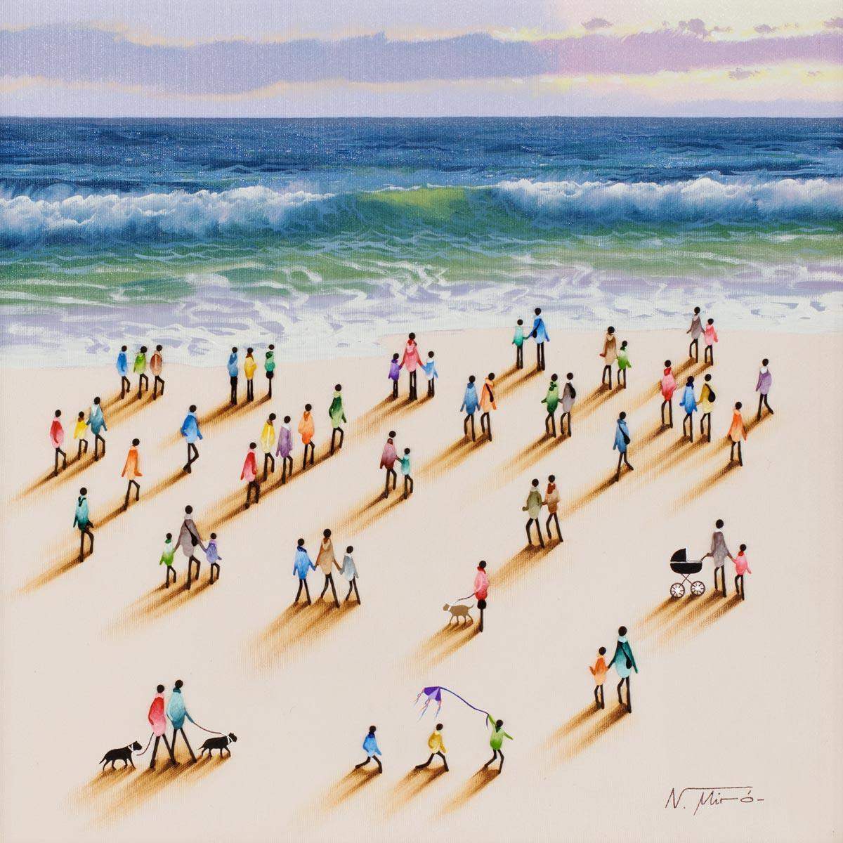Holidaymakers - Original - SOLD by artist Nuria Miro - Wyecliffe Galleries