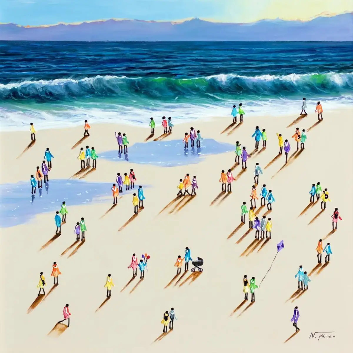 Seaside Promenade - SOLD by artist Nuria Miro - Wyecliffe Galleries