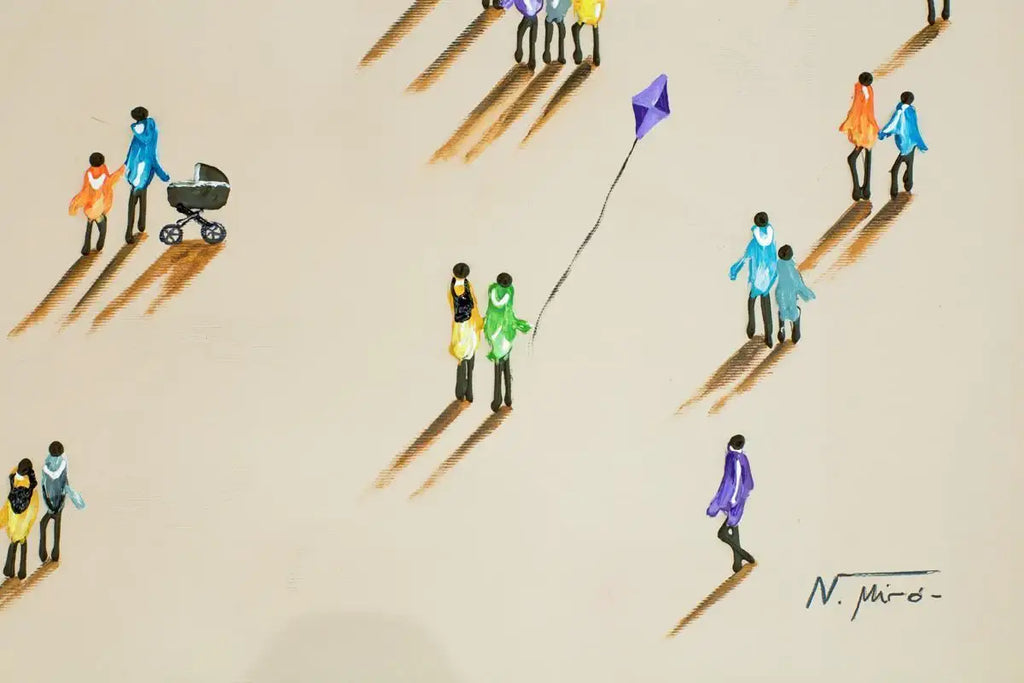 Seaside Promenade - SOLD by artist Nuria Miro - Wyecliffe Galleries