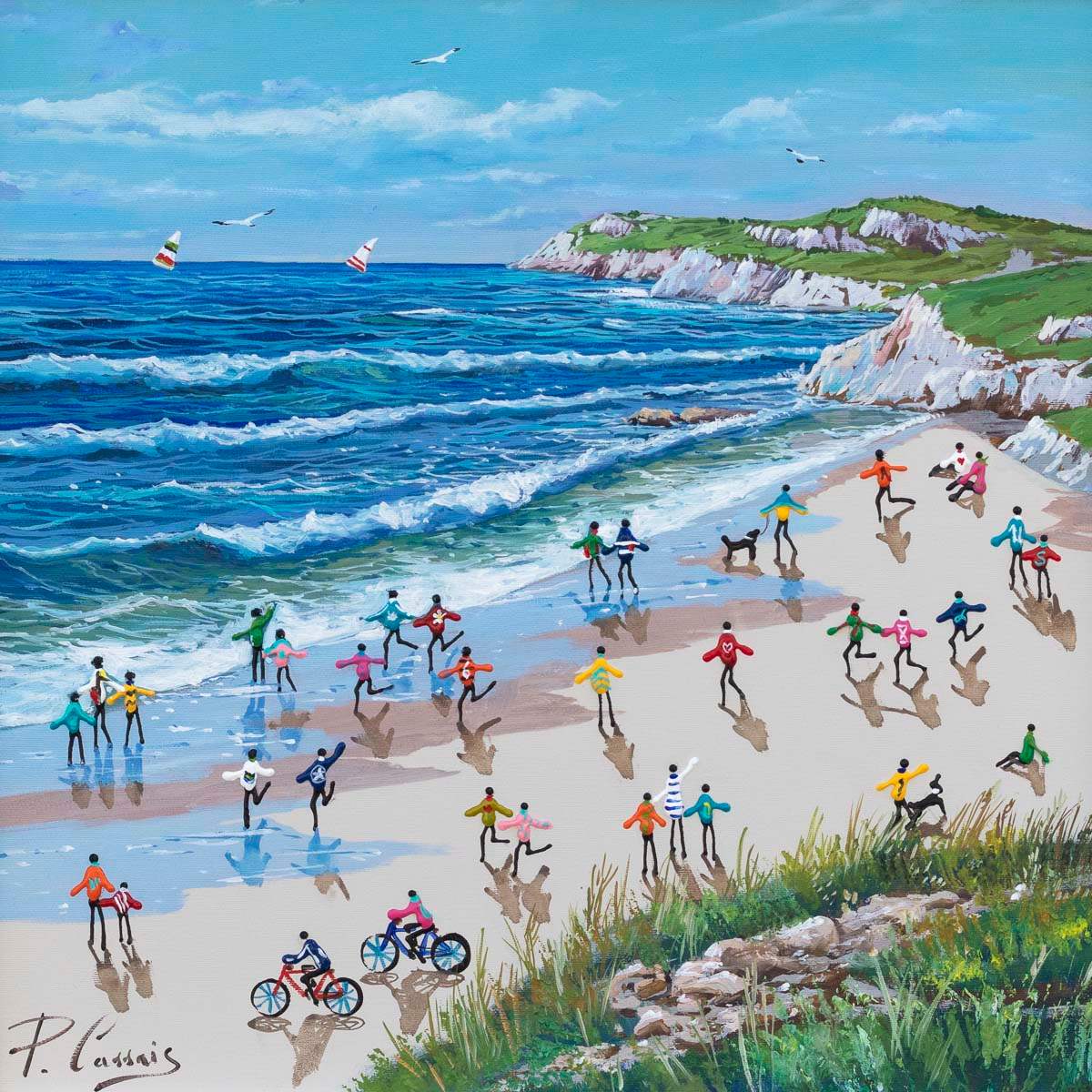 Beach Time Bliss - Original - SOLD by artist Paola Cassais - Wyecliffe Galleries