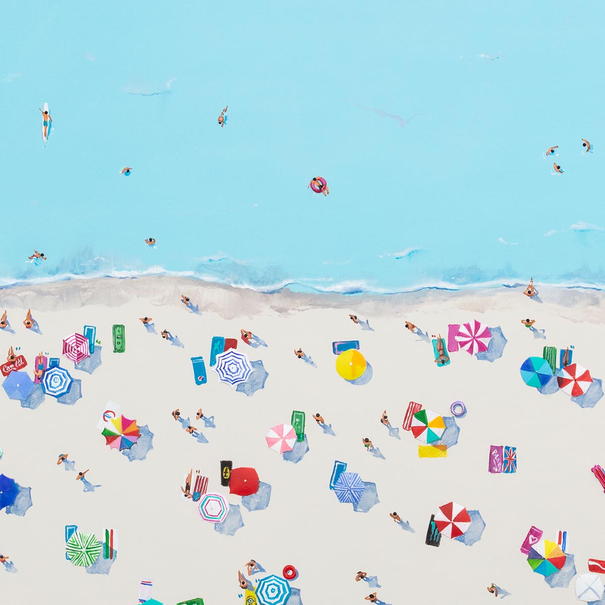 Beachfront Fun - Original Paola Cassais Framed