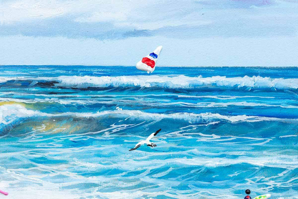 Bike Rides on the Beach - Original - SOLD by artist Paola Cassais - Wyecliffe Galleries