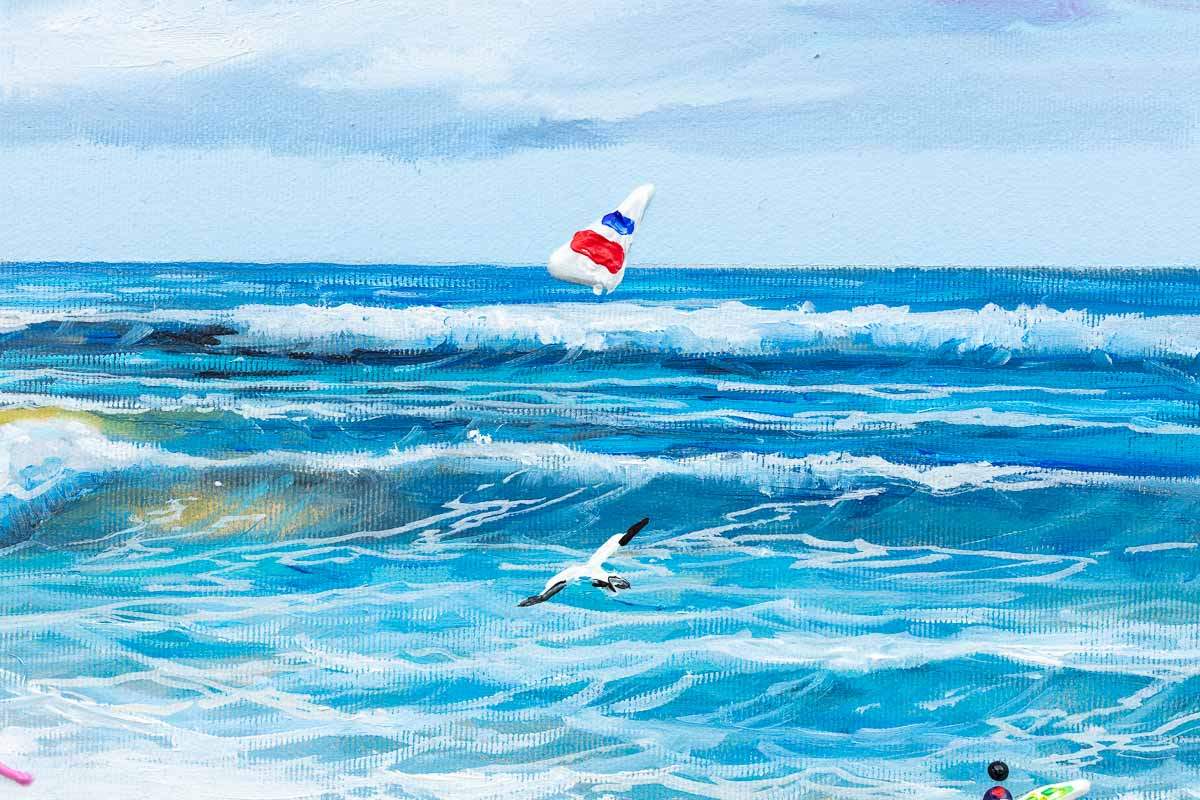 Bike Rides on the Beach - Original - SOLD by artist Paola Cassais - Wyecliffe Galleries