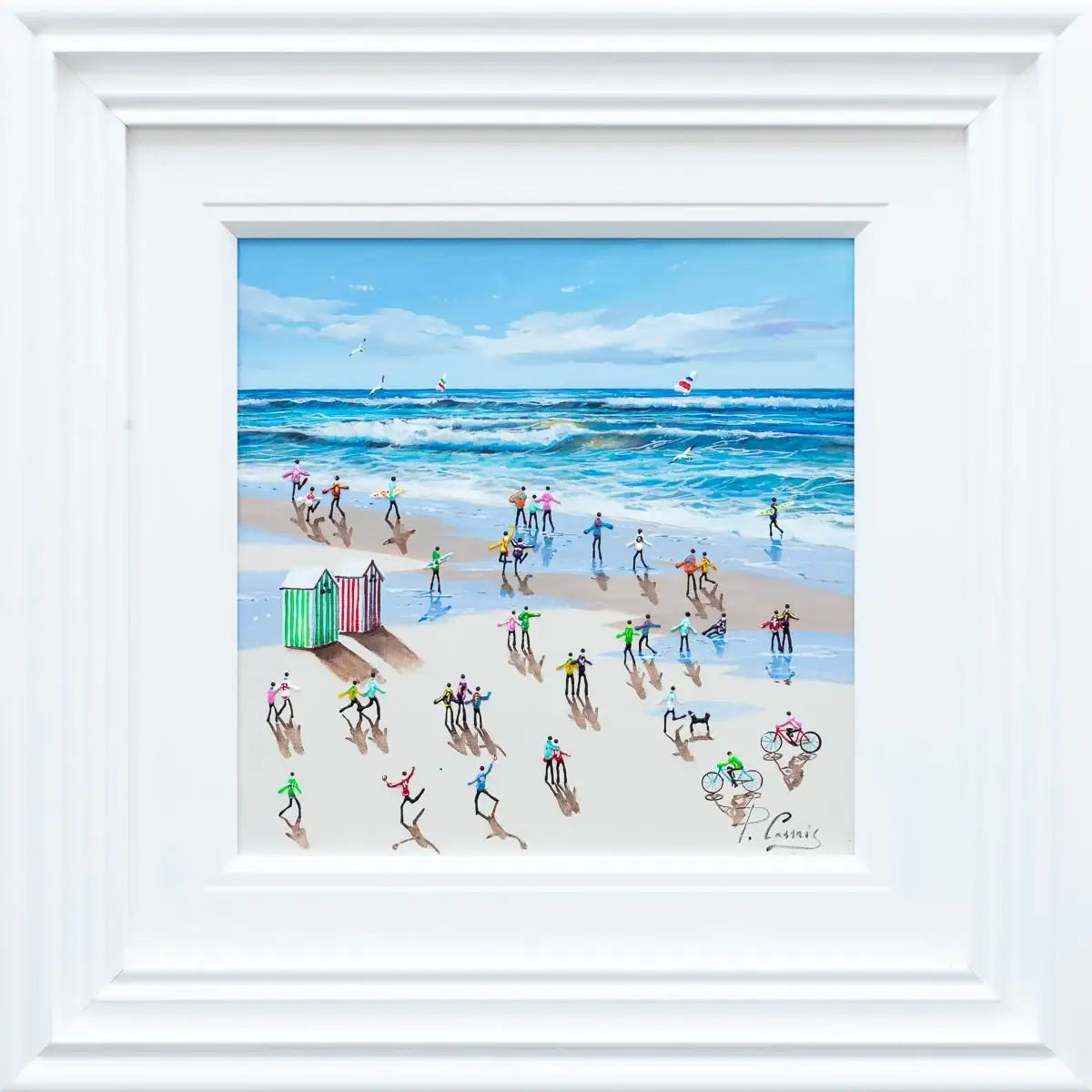 Bike Rides on the Beach - Original - SOLD by artist Paola Cassais - Wyecliffe Galleries