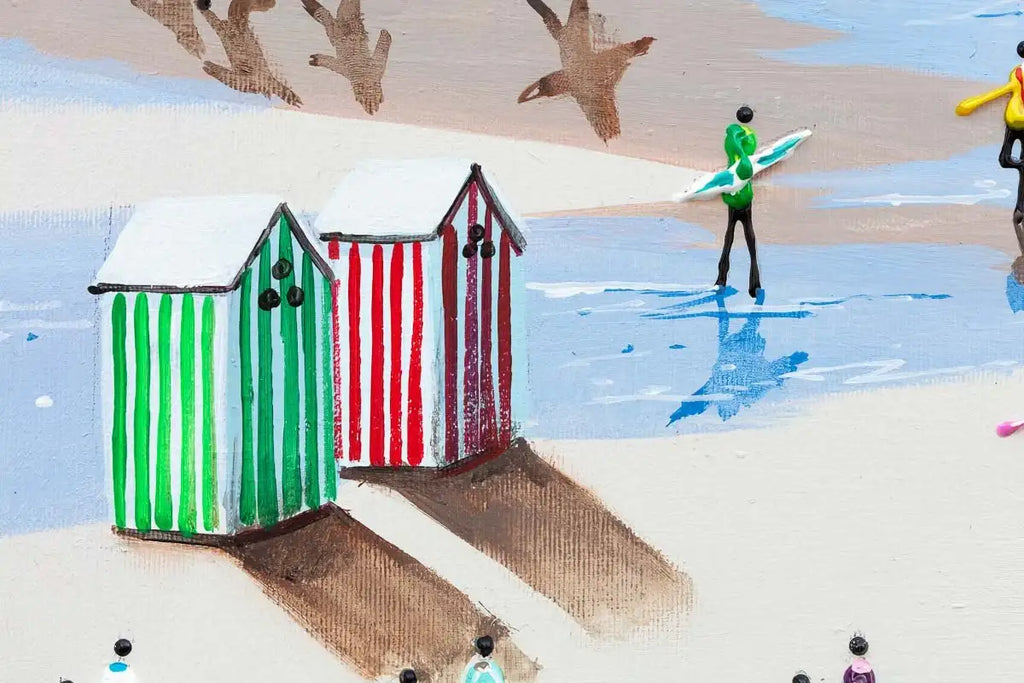 Bike Rides on the Beach - Original - SOLD by artist Paola Cassais - Wyecliffe Galleries