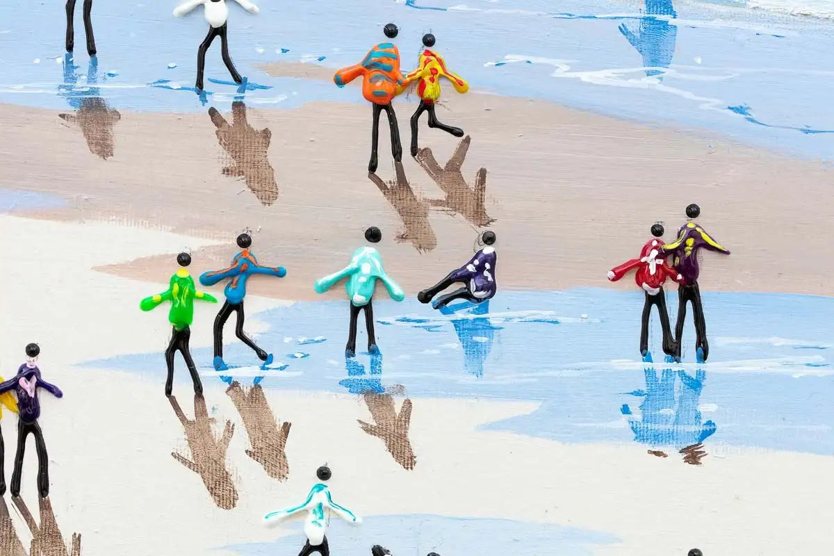 Bike Rides on the Beach - Original - SOLD by artist Paola Cassais - Wyecliffe Galleries