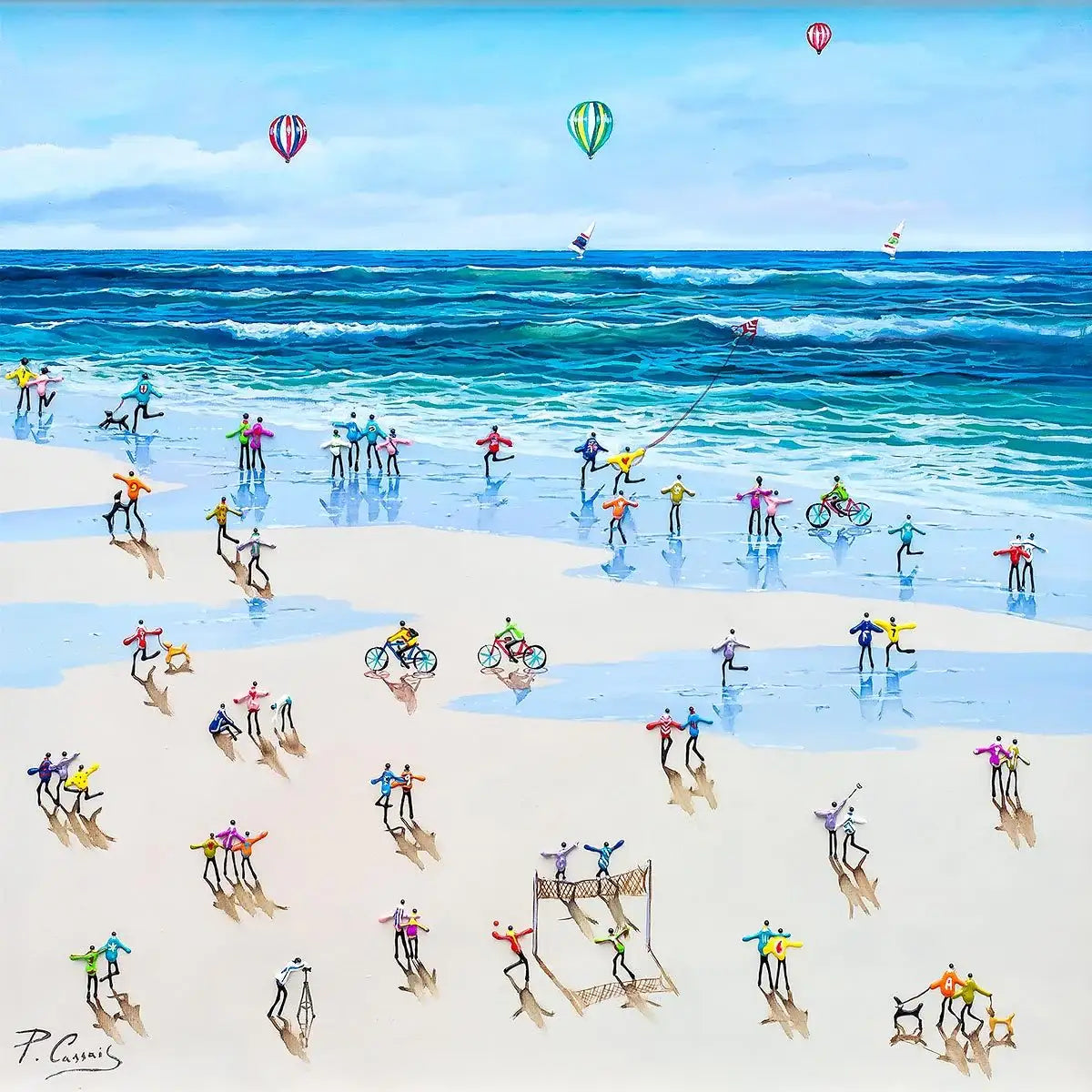 Boats and Balloons - Original - SOLD by artist Paola Cassais - Wyecliffe Galleries