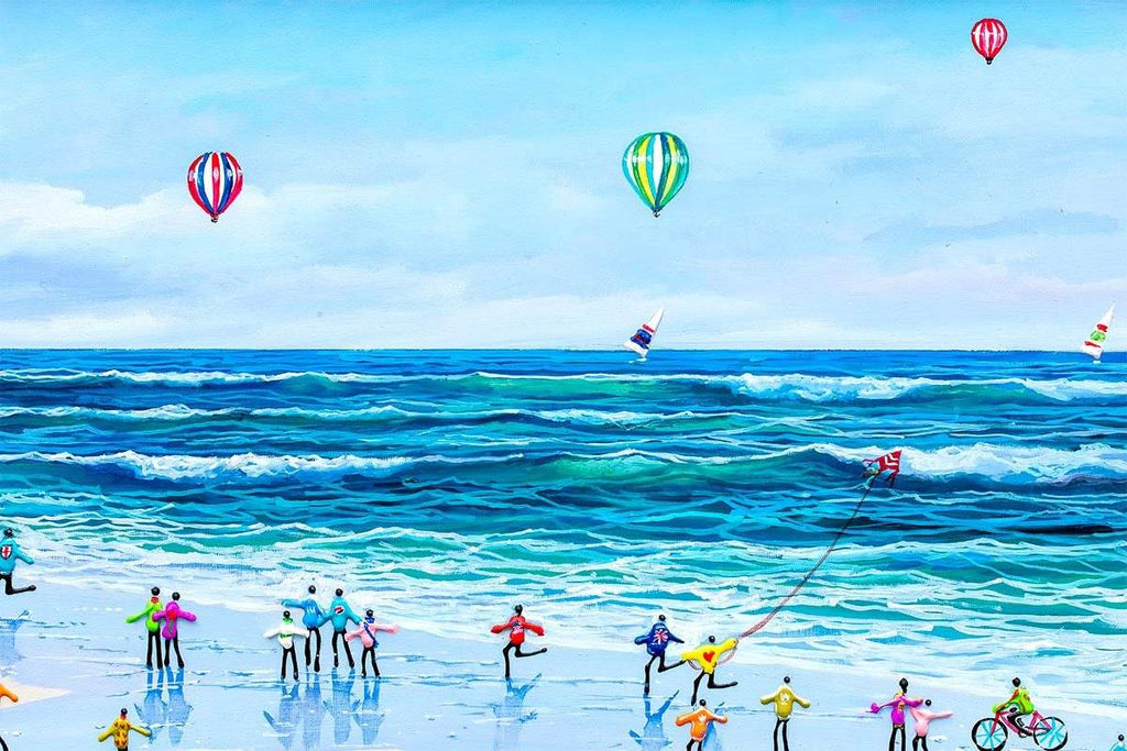 Boats and Balloons - Original - SOLD by artist Paola Cassais - Wyecliffe Galleries