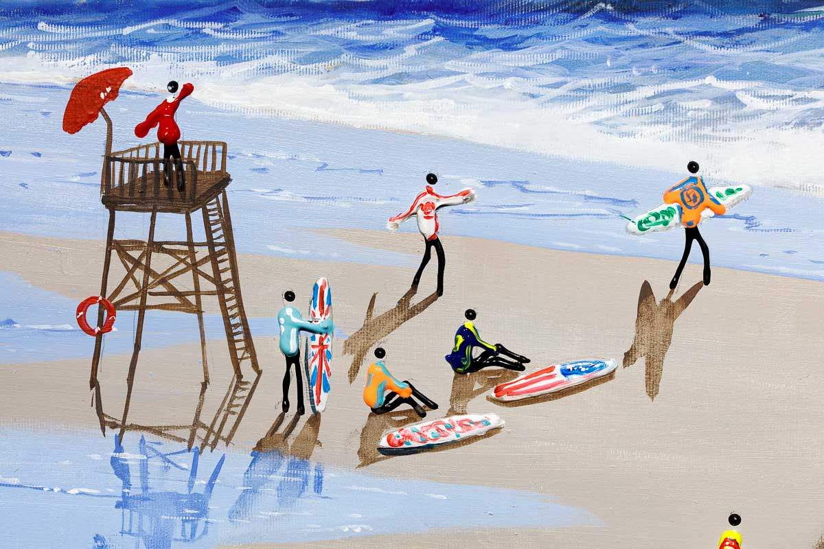 Dancing in the Puddles - Original - SOLD by artist Paola Cassais - Wyecliffe Galleries