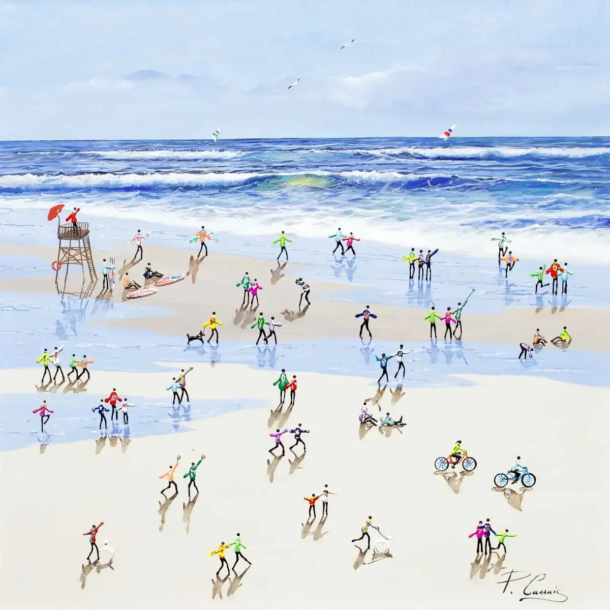 Dancing in the Puddles - Original - SOLD by artist Paola Cassais - Wyecliffe Galleries