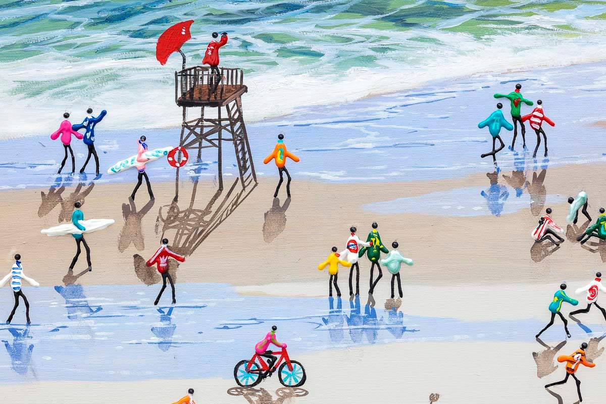 Fun by the Sea - Original - SOLD by artist Paola Cassais - Wyecliffe Galleries