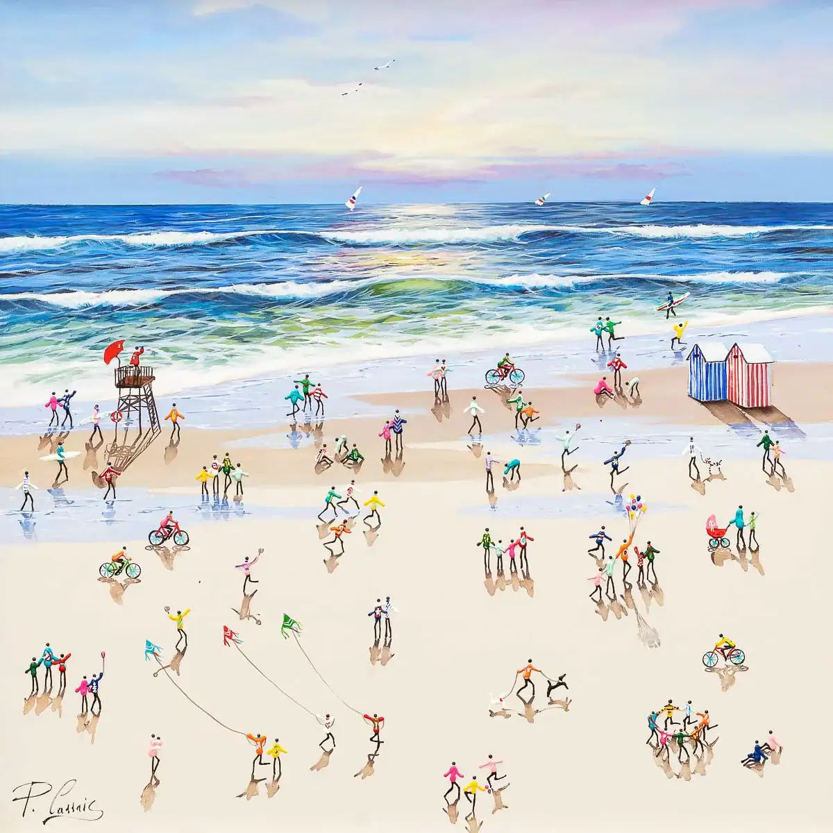 Fun by the Sea - Original - SOLD by artist Paola Cassais - Wyecliffe Galleries