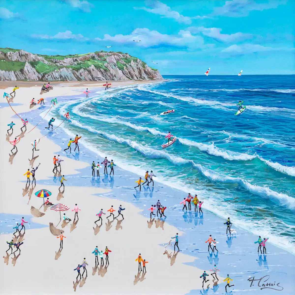Fun on the Waves - Original - SOLD by artist Paola Cassais - Wyecliffe Galleries