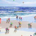 Selfies by the Sea - Original - Sold by artist Paola Cassais - Wyecliffe Galleries