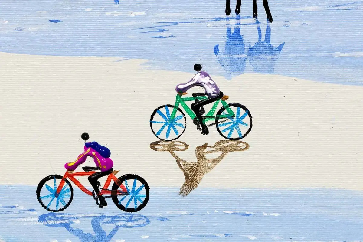 Selfies by the Sea - Original - Sold by artist Paola Cassais - Wyecliffe Galleries