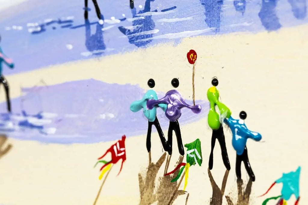 Shiny Happy People - Original - SOLD by artist Paola Cassais - Wyecliffe Galleries