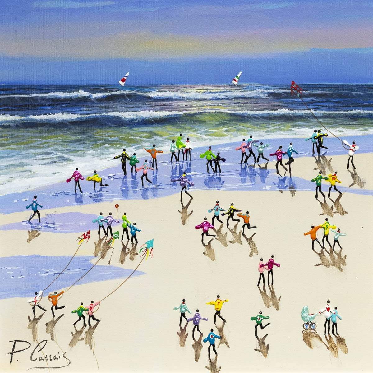 Shiny Happy People - Original - SOLD by artist Paola Cassais - Wyecliffe Galleries