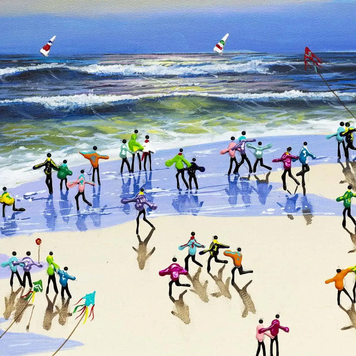 Shiny Happy People - Original - SOLD by artist Paola Cassais - Wyecliffe Galleries