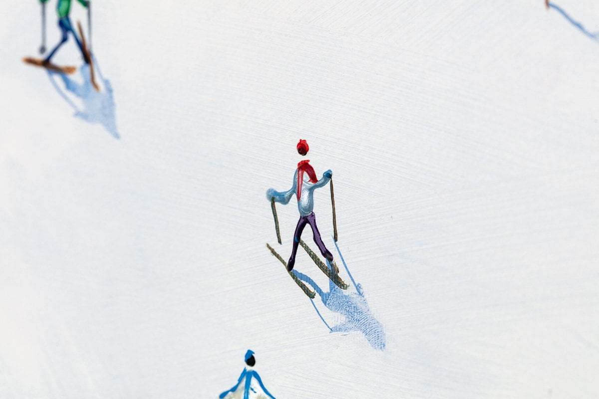 Skiing Fun - Original - SOLD by artist Paola Cassais - Wyecliffe Galleries