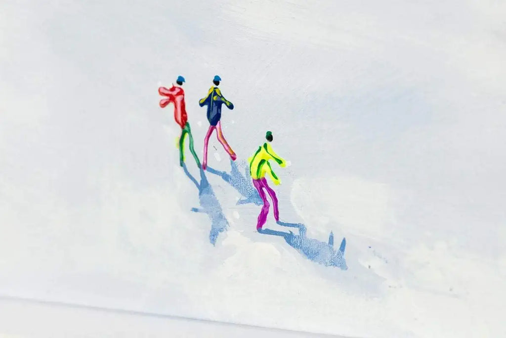 Skiing Fun - Original - SOLD by artist Paola Cassais - Wyecliffe Galleries