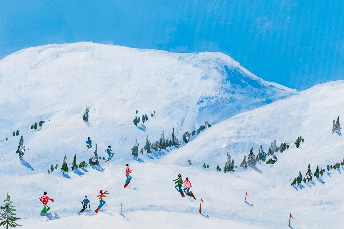 Skiing Fun - Original Paola Cassais Framed