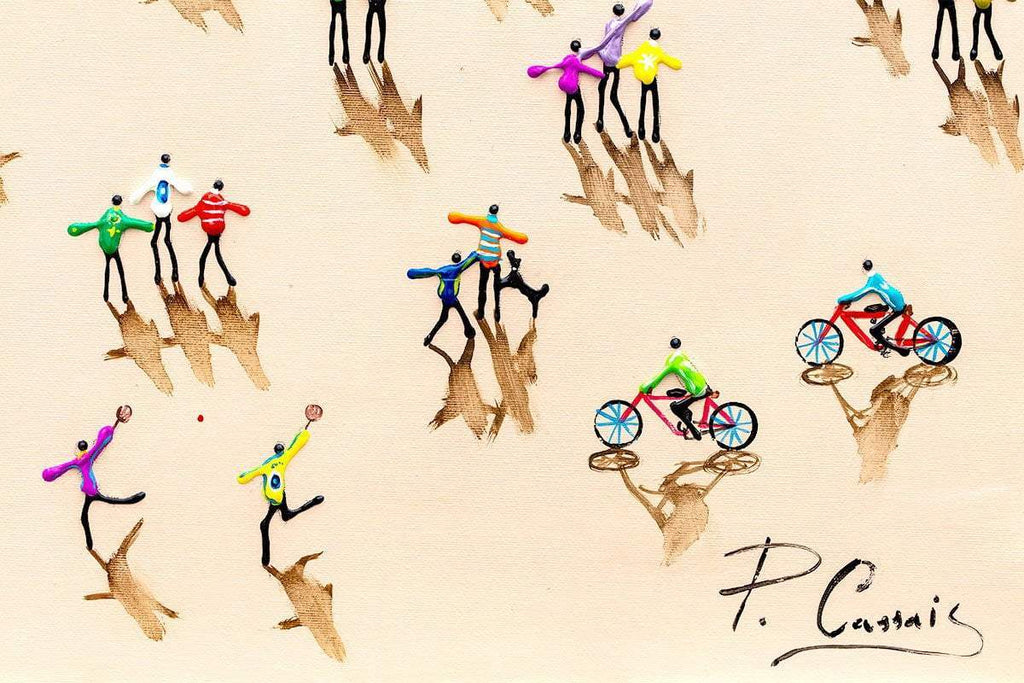 Sunset Skies and Selfies - Original - SOLD by artist Paola Cassais - Wyecliffe Galleries