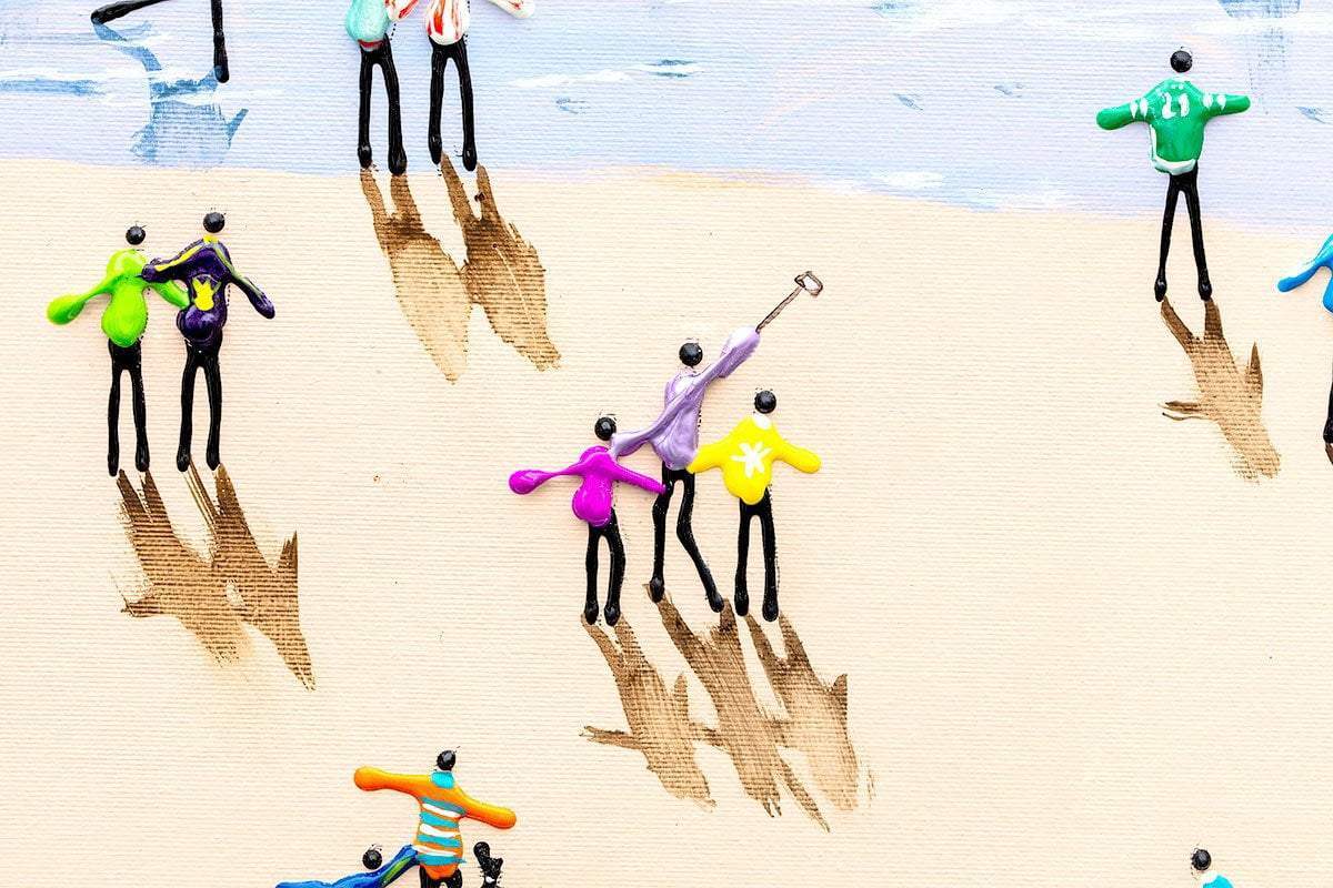 Sunset Skies and Selfies - Original - SOLD by artist Paola Cassais - Wyecliffe Galleries