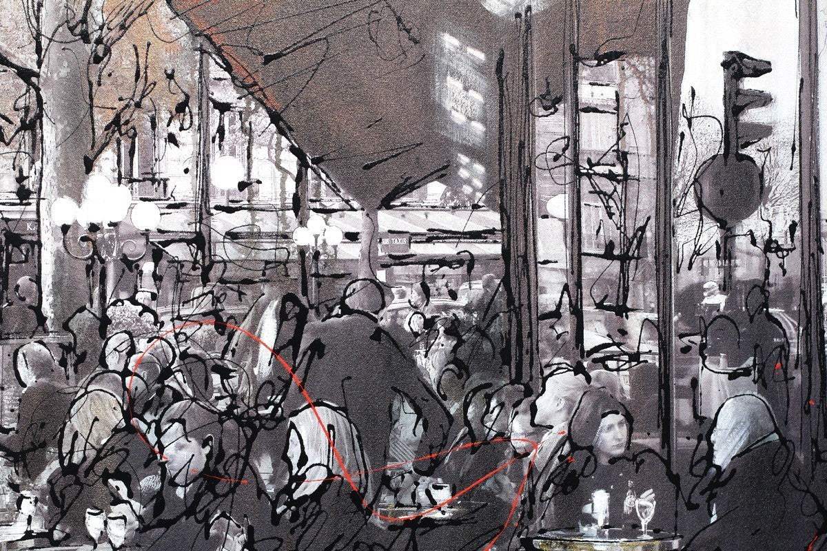 Chez Francis (L'Heure de Cafe)- SOLD by artist Paul Kenton - Wyecliffe Galleries