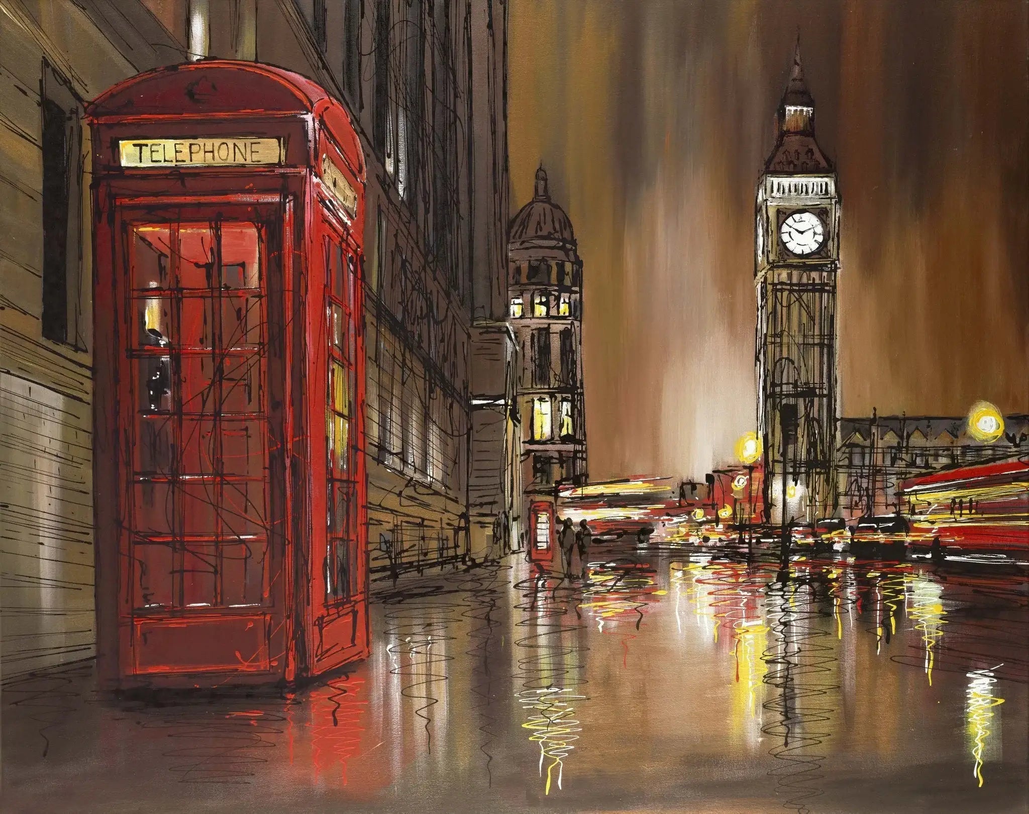 Golden Westminster - SOLD by artist Paul Kenton - Wyecliffe Galleries