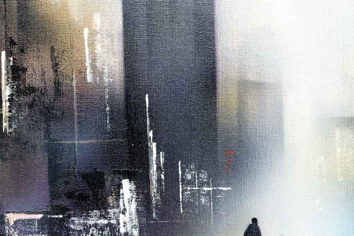 Rain At Big Ben - Original - SOLD by artist Paul Oughton - Wyecliffe Galleries