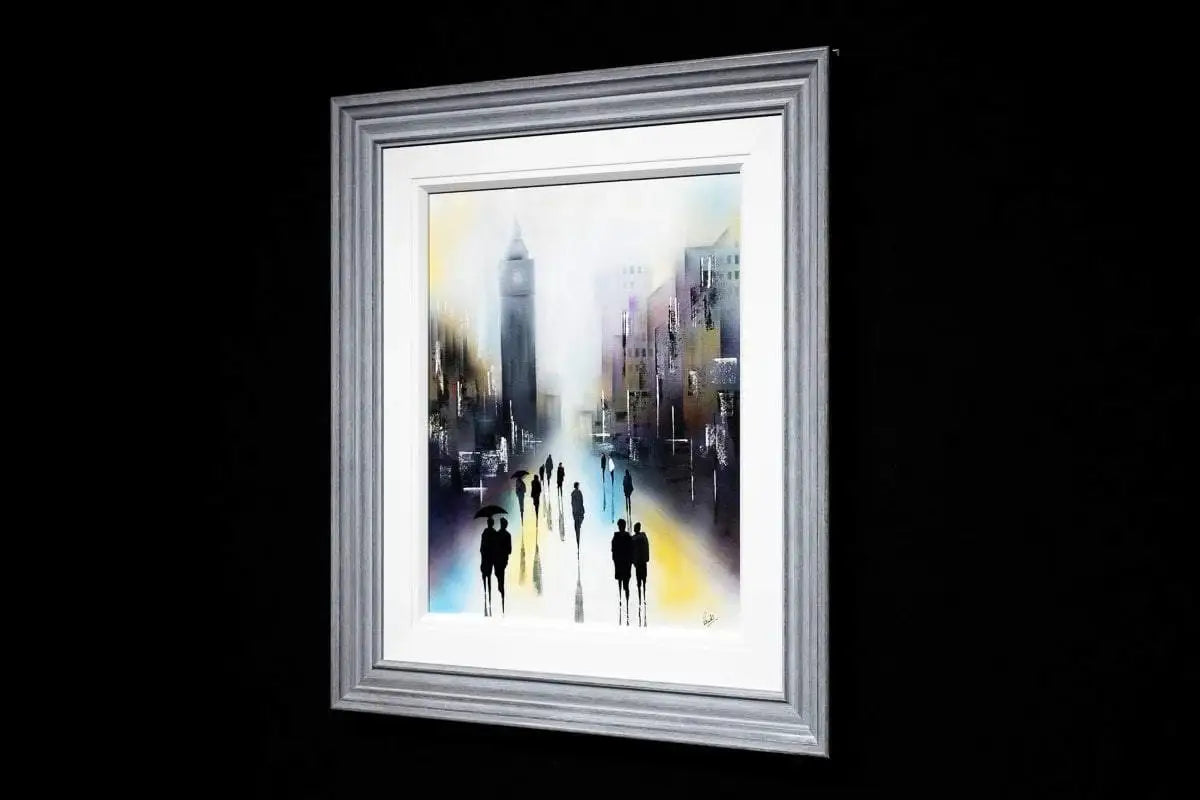 Rain At Big Ben - Original - SOLD by artist Paul Oughton - Wyecliffe Galleries