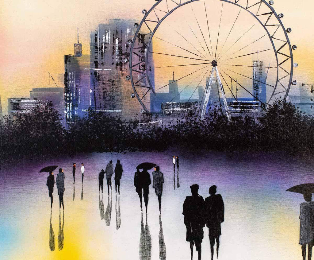 Rain At The Shard - Original - SOLD by artist Paul Oughton - Wyecliffe Galleries