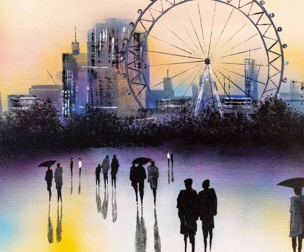 Rain At The Shard - Original - SOLD by artist Paul Oughton - Wyecliffe Galleries