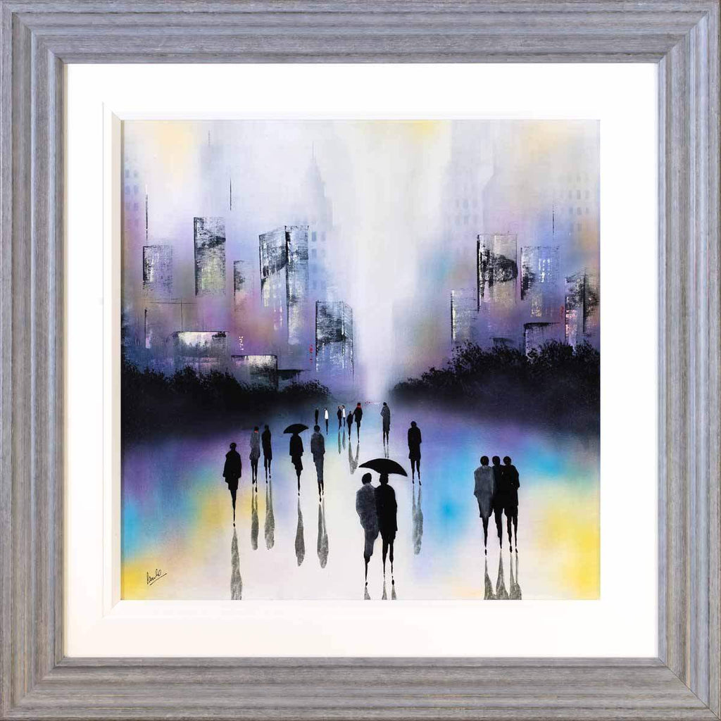 Rain in the West End - Original - SOLD by artist Paul Oughton - Wyecliffe Galleries