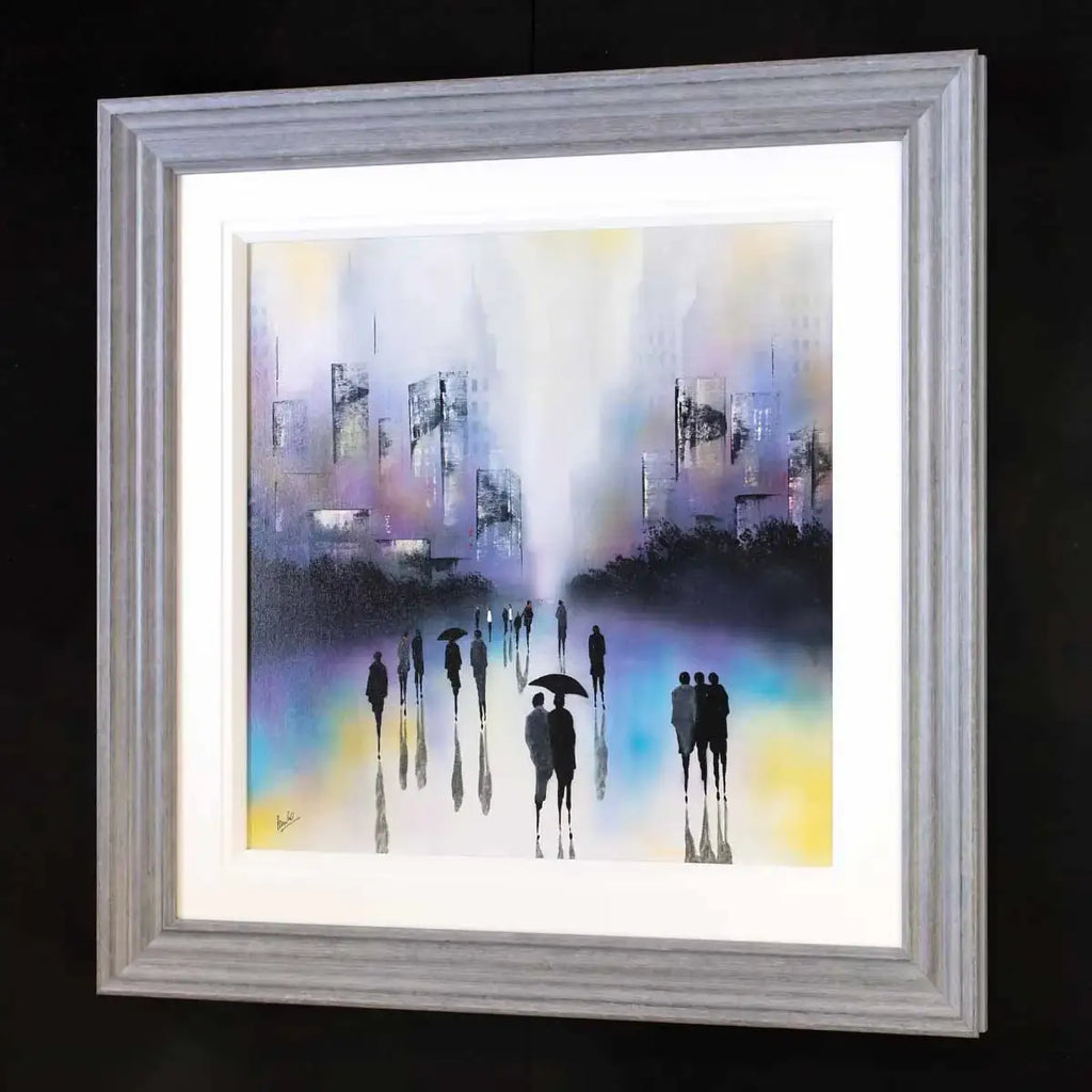 Rain in the West End - Original - SOLD by artist Paul Oughton - Wyecliffe Galleries