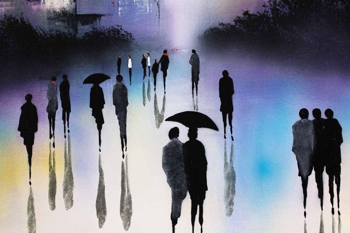 Rain in the West End - Original Paul Oughton Framed