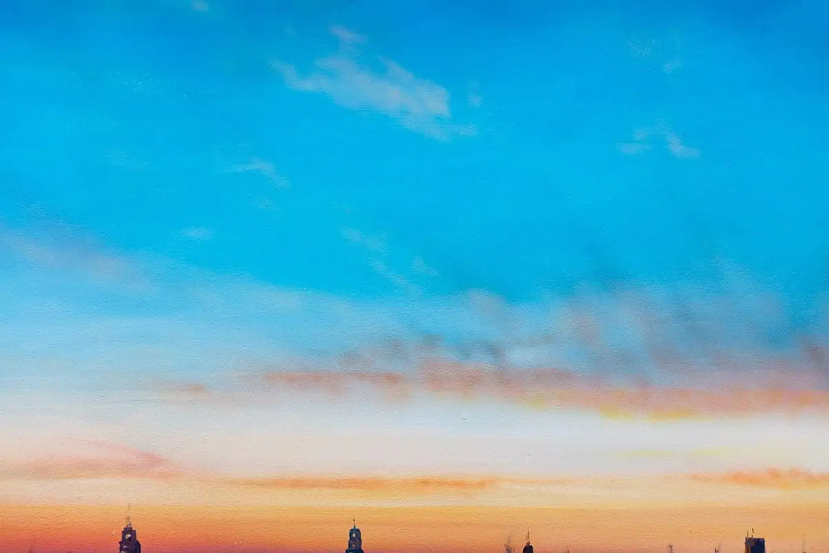 The High-Rise at Dusk - Original by artist Ric Duffield - Wyecliffe Galleries