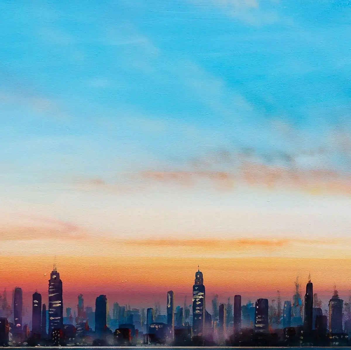 The High-Rise at Dusk - Original by artist Ric Duffield - Wyecliffe Galleries